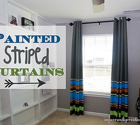 DIY Painted Striped Curtains for a Boy’s Room