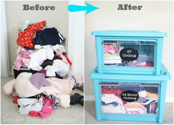 organizing baby clothes, organizing