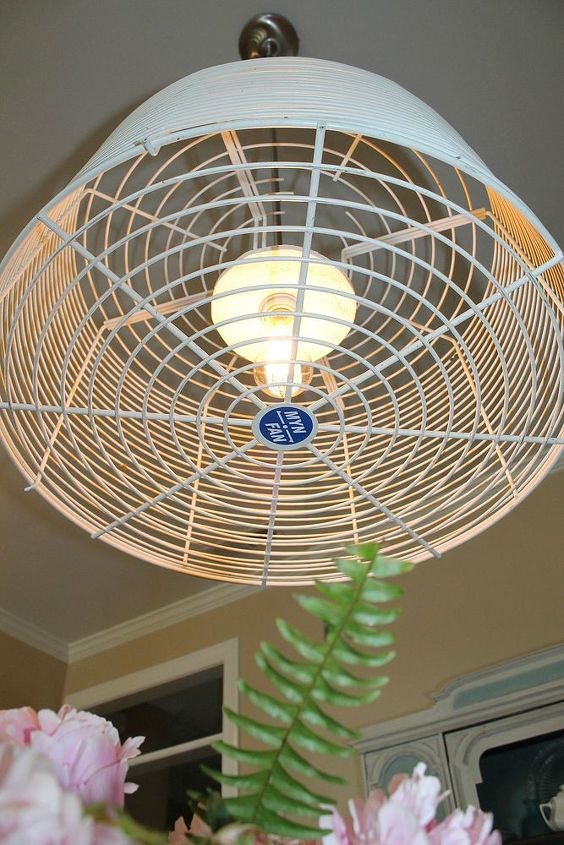 from a fan to a light fixture, lighting, repurposing upcycling