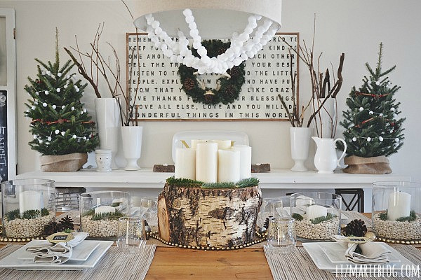 natural neutral christmas dining room, christmas decorations, seasonal holiday decor, See the blog for all of the links to the DIY projects