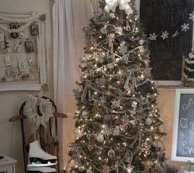 my christmas decorations, christmas decorations, crafts, seasonal holiday decor, The tree I m really into white but there is some silver and gold added trying to give it some depth