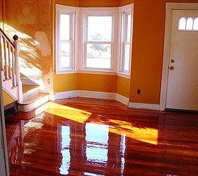 small colonial reno, diy, flooring, home decor, home improvement, how to, kitchen design, living room ideas, Gorgeous shiny floors