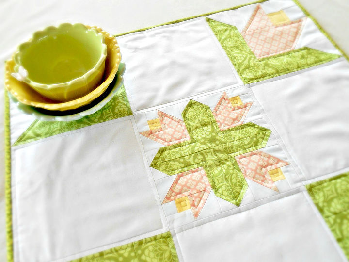 spring tulips quilted table topper, crafts, easter decorations, seasonal holiday decor