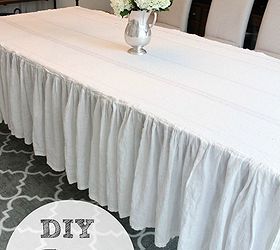 diy ruffled tablecloth, crafts