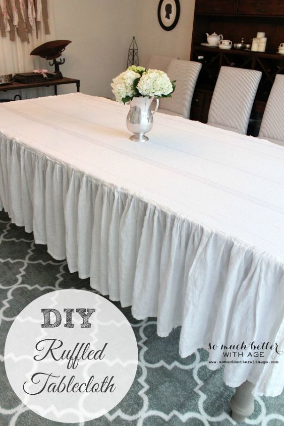 diy ruffled tablecloth, crafts