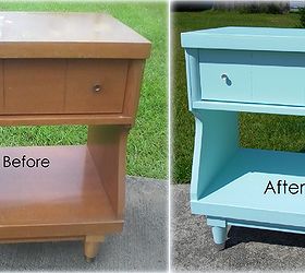 before and after a mid century modern night stand, painted furniture, Before and After Mid Century Modern Night Stand Makeover