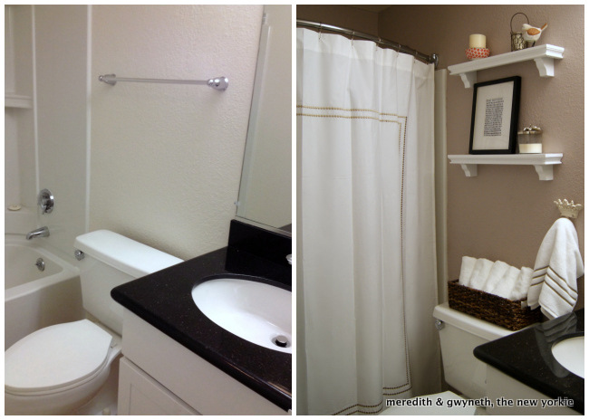 tiny apartment cottage bathroom makeover, bathroom ideas, home decor, urban living, Before and After
