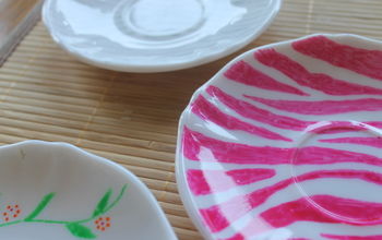 Using Glass Markers to Paint on Plates -- THINK PINK