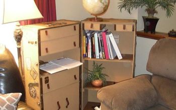 Wardrobe Trunk Upcycled Into Campaign Style Bookcase