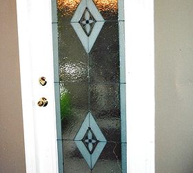 redheadcandecorate s custom built home for sale rent jacksonville fl, bathroom ideas, bedroom ideas, home decor, kitchen design, living room ideas, redheadcandecorate com hand painted this glass door leading to the covered lanai in the large back yard