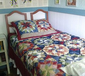 chairs up cycled to guest bed, bedroom ideas, home decor, painted furniture, repurposing upcycling