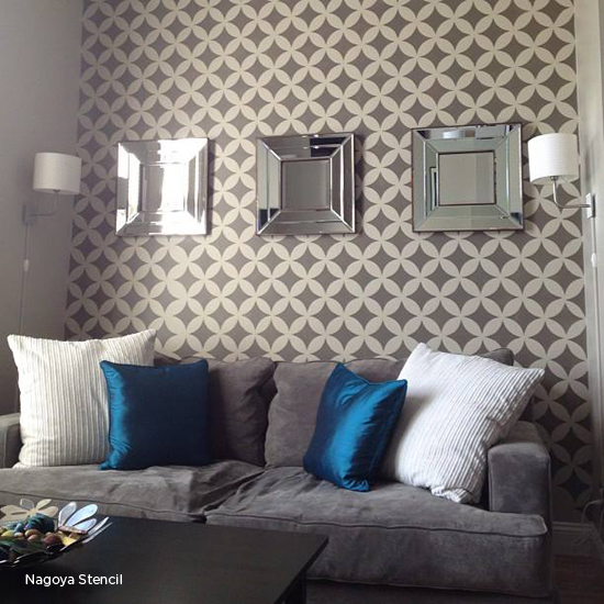 stenciling with benjamin moore s five favorite grays, home decor, painting