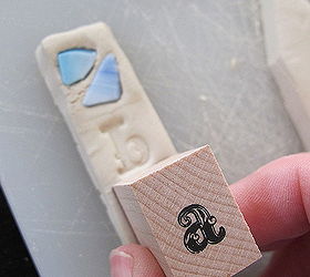 diy clay garden tags, crafts, gardening, Stamp your words onto the clay and add optional bling If you don t have stamps you can use a sharpie after the baking process is complete