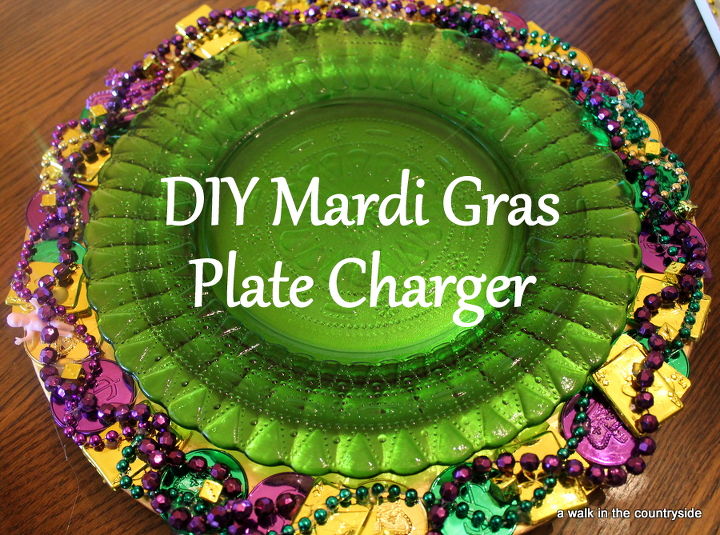diy mardi gras plate chargers, crafts, DIY Mardi Gras Charger
