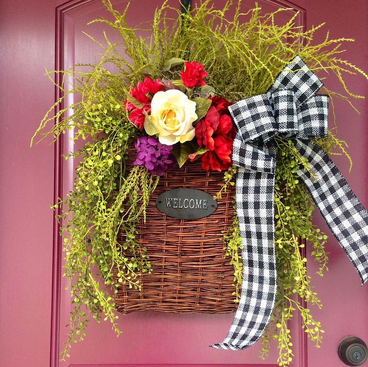 welcome door basket, doors, home decor