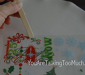 take a plain plate or cake plate and add some holiday cheer, crafts, seasonal holiday decor, I share how I use Dollar Tree rub on transfers to give my standard plates a little Christmas cheer