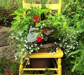 outdoor chair planter project, gardening, repurposing upcycling