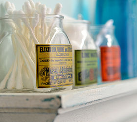 decoupaged vintage apothecary label jars, crafts, decoupage, repurposing upcycling, This is perfect for storing Q tips cotton balls and other bathroom items