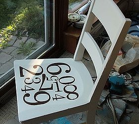 stenciled chair using pottery barn knock off, chalk paint, painted furniture, So Cute