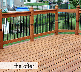 our deck finally got a facelift, cleaning tips, decks, home maintenance repairs, painting, woodworking projects, The after The deck looks great