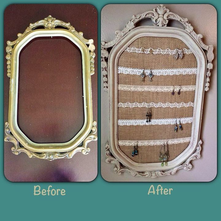old ornate frame gets a new life as a elegant earring display, cleaning tips, repurposing upcycling