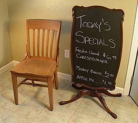 freestanding chalkboard upcycled from vintage sidetable, chalkboard paint, crafts, repurposing upcycling