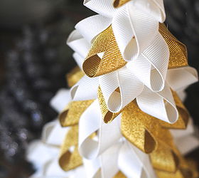 easy ribbon trees, christmas decorations, crafts, seasonal holiday decor, I didn t do anything fancy at the top but you could attach a star or small ornament if you wish