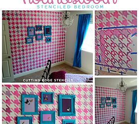 stylin with pink stencils, bedroom ideas, painting