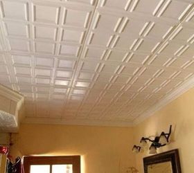 creative diy renovation ideas using ceiling tiles, remodeling, tiling, walls ceilings