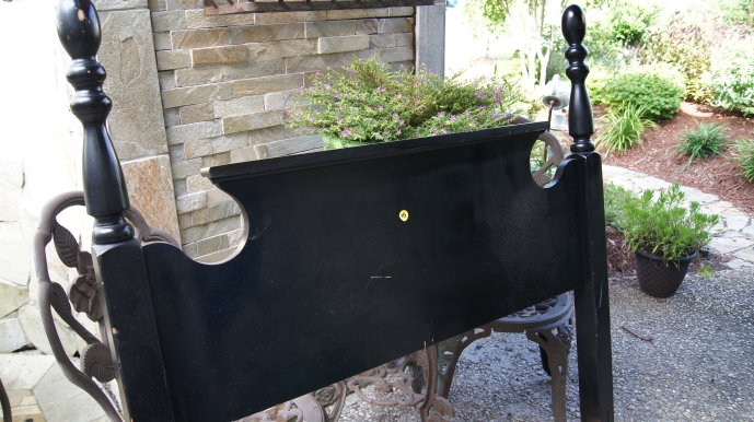 another use for an old headboard, gardening, repurposing upcycling, Before a 5 yard sale find