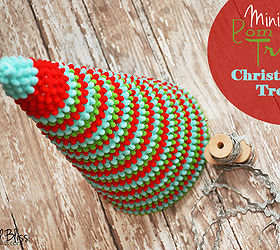pom pom trim christmas tree, christmas decorations, crafts, home decor, seasonal holiday decor