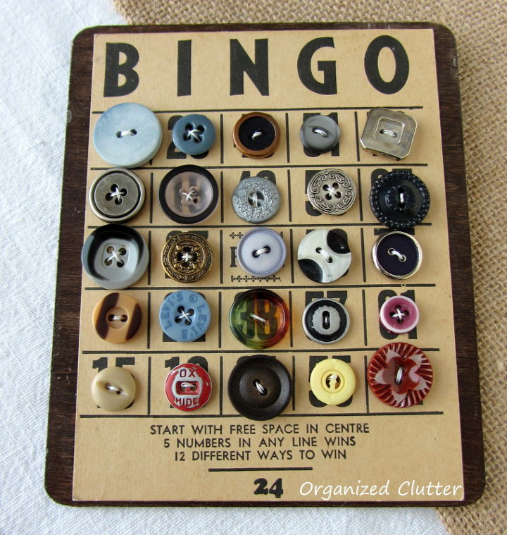 button bingo cards, crafts, home decor