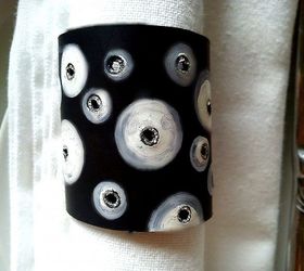 africa leather napkin rings, crafts, home decor, Polka leather twine free hand painted