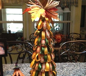 autumn ribbon tree, crafts, seasonal holiday decor