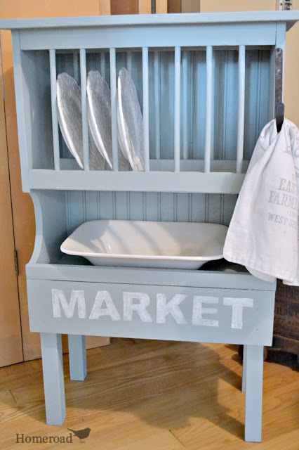 market dish rack, painted furniture, repurposing upcycling, And this little piece became the perfect place to display plates and large platters