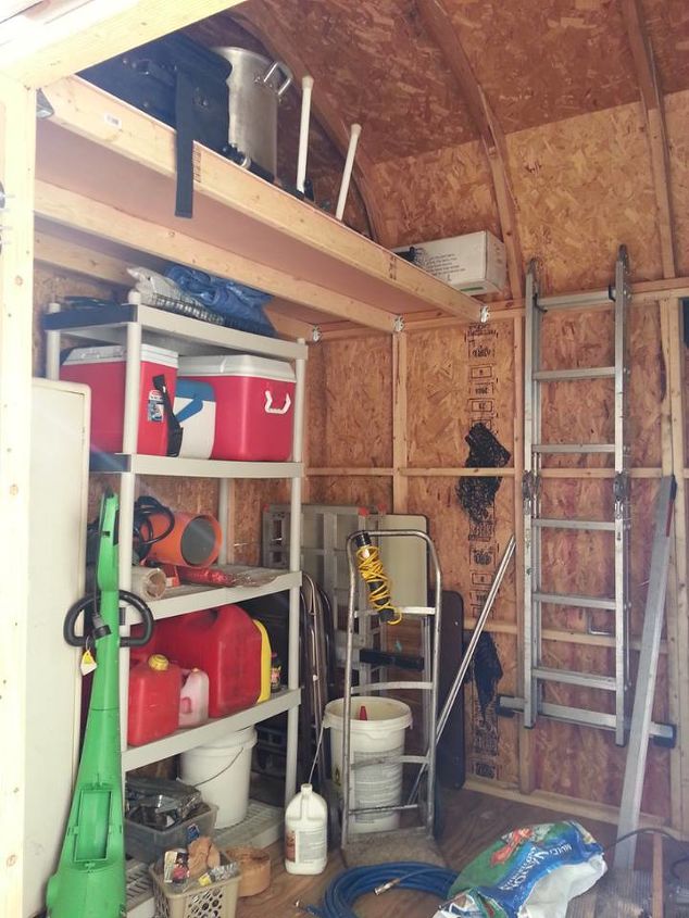 new shed makeover, cleaning tips, diy, outdoor living, repurposing upcycling, woodworking projects, inside 2 new lofts for increased storage space