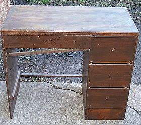 recycle and repurpose of desk part iii, painted furniture, repurposing upcycling, Exactly how we purchased it for 5 Had no hardware but solid wood and yet it is light weight