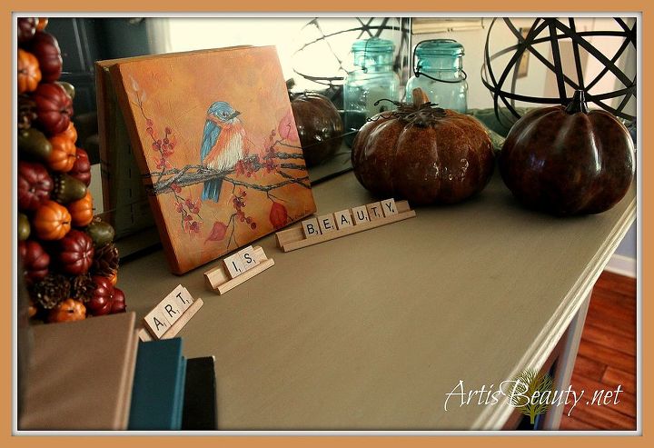 revelar revestimento de sala livingroom, Meu manto de outono com minha pintura de p ssaros