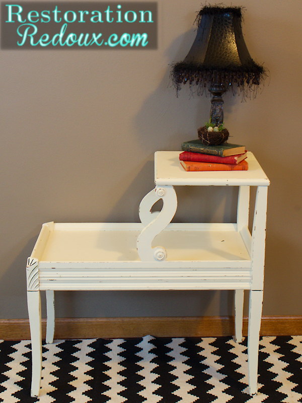 ivory chalky painted vintage table, painted furniture