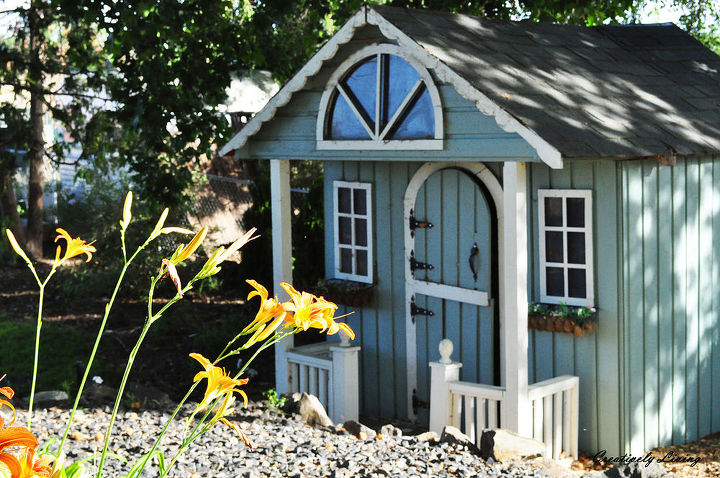 my summer yard, gardening, landscape, outdoor living, The playhouse that we acquired for free