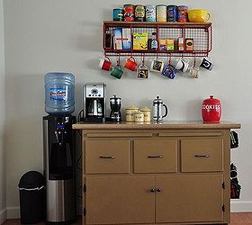 repurposed cabinet for coffee bar and storage, kitchen cabinets, painted furniture, Finished piece