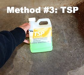 discover how to remove oil stains from concrete, cleaning tips, concrete masonry, Method 3 was TSP