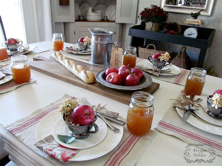 apple harvest table setting, seasonal holiday d cor