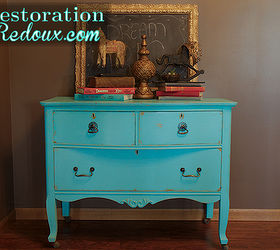 Turquoise Antique Dresser Hometalk