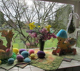 pulled out garden decor for spring, gardening, outdoor living, My Easter window display