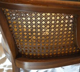damaged cane chair gets fabric makeover how to pics, Before She was a beauty but the cane was torn