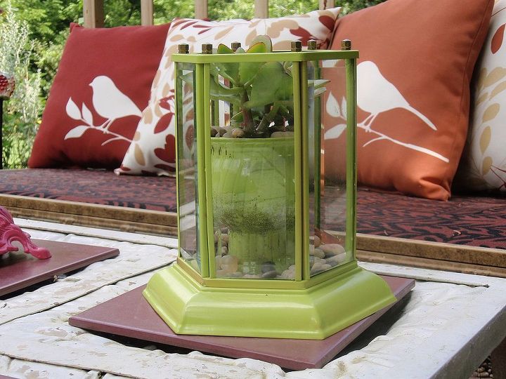 you say lamp base i say succulent planter, crafts, flowers, gardening, repurposing upcycling, succulents, Technically not a lamp base this planter is a porch light and cheap vase combo After removing the hardware I painted all the brass and a small vase which now holds a jade plant