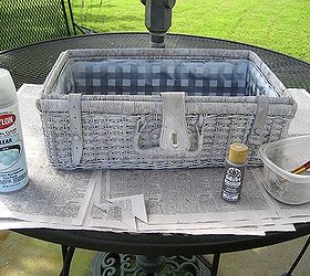 transform a picnic basket to a shabby planter, gardening, repurposing upcycling, Simply remove the lid and paint I also added a few straps for a more interesting look