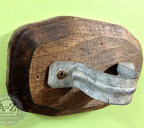 funky wardrobe upcycle, painted furniture, rustic furniture, This wooden plaque and hose clamp made a great drawer pull
