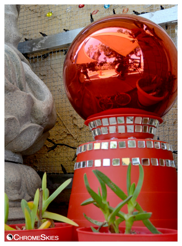 inexpensive garden globe holder from ikea waste basket, crafts, home decor